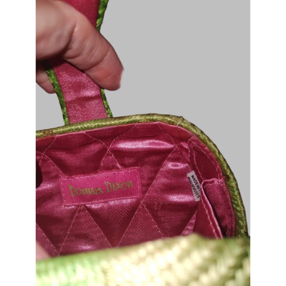 Donna Dixon Natural Straw Green Mini Bag with Chain Strap - Picture 2 of 5